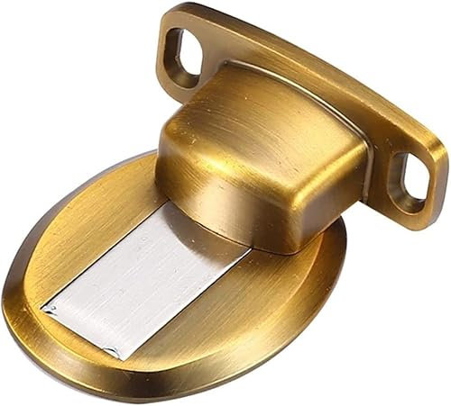 Türwandschutz Türstopper Stoßstange, stumme Türstopper, Türstopper, unsichtbarer Bodentürstopper, starker Antikollisions-Türstopper aus Zinklegierung, keine Stanz- und Klebefolie, Gold (Color : Gold)