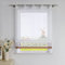 CORLIF Raffrollo mit Blumenmuster Bestickte Raffgardine Küche Modern Schlaufenrollo Leinenoptik Transparente Rollo Kurz Fenster Schal Landhaus mit Schlaufen B/H 100/150 cm Braun