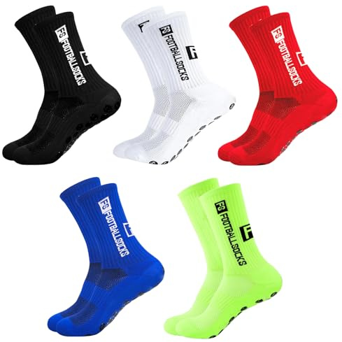 Chaussettes de Football Antidérapantes pour Hommes - 5 Paires, Respirantes pour Sport, Vélo, Course à Pied