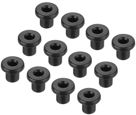 QUARKZMAN 50Pcs Ojales de Goma Cónicos en Forma de T Dia 4mm ID 2mm H 6mm Negro Sello Protección Pasacables Flexible para Cable Tubo