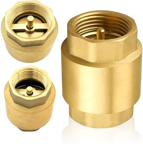 1 1/4 Messing Rückschlagventil mit Innengewinde, DN32 Rückflussverhinderer Universal mit beidseitigem Innengewinde, 1 1/4 Zoll Vertikales Messing Rückschlagventil, Rücklaufventil Wasser