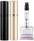 ELLECILA Perfume Refillable Bottle, Aftershave Travel Bottle, 2 Pack 5ml Portable Fragrance Atomiser, Mini Perfume Refill Bottles for Women and Men (Black & Gold)