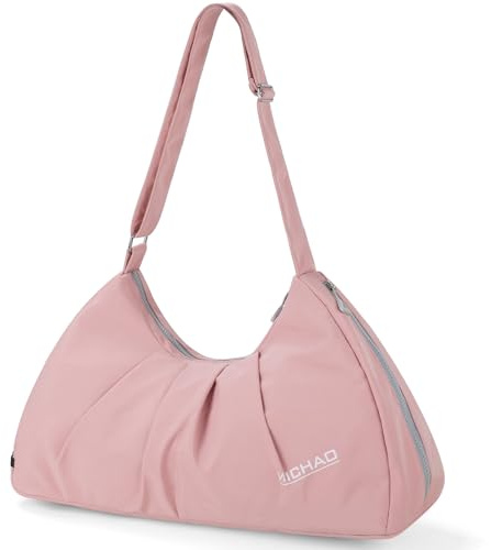 Outplea Borsa Palestra Donna Piccola, Borsa Sportivo con Scomparto per Scarpe, Borsone Piscina con Tasca Bagnata, Gym Duffel Bag per Fitness Viaggio, Rosa
