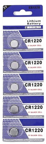 5 batterie a bottone CR1220 da 3 V, per orologio a distanza