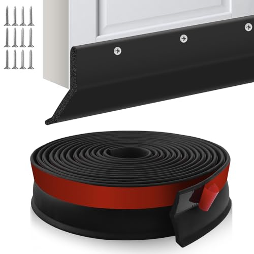 Garage Door Seal Universal Garage Door Bottom Weather Stripping Rubber Seal Strip Draught Excluder with Nails for Warehouse (Foam Rubber, 12m)