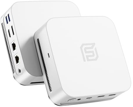 FUNYET Mini PC Win 11 Pro Laptop, Alder Lake-N95 (hasta 3.4Ghz, 15W) 16GB DDR4 RAM 512GB SSD, Computer Desktop 4K, HDMI+DP/RJ45/WIFI/BT5.0/USB3.2, Bianco