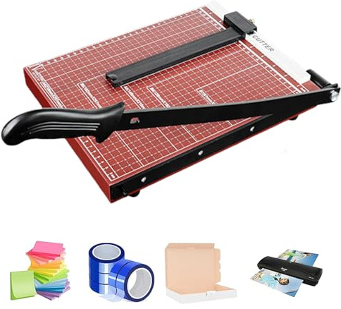 Masicot A4 compacto, cortador de papel, cortador de papel, cortador de papel con dispositivo de protección, cortador de guillotina portátil para fotos, papel(rendimiento de corte de 15 hojas)