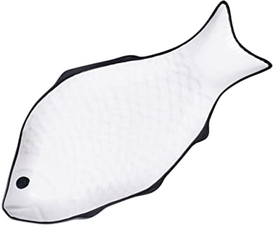 TOYANDONA Plat à Vapeur pour Poisson Céramique Plat De Cuisson Vapeur Assiette pour Poisson Cuit