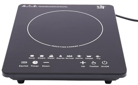 TCICOP Single Induction Hob 1450W Electric Hob Portable Electric Stove 8-Level Power Liquid Crystal Display Timed Insulation Cooker, Suitable for Home Kitchens and Dormitories