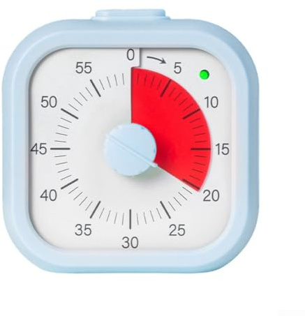 Temporizador visual con alarma para niños diseñado para ayudar en la gestión del tiempo y mejorar la autodisciplina durante las rutinas diarias (azul)