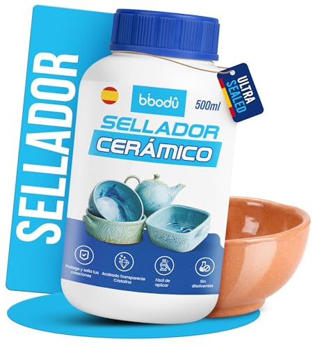 BIBODU Sigillante per Ceramica 500ml | Impermeabilizza Argilla, Gesso e Terracotta | Sigillante Impermeabile per Argilla Senza Solventi