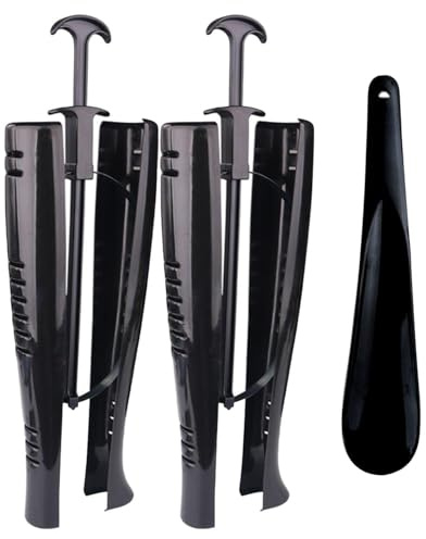 COACOM 1 Paio di Supporti per Stivali E 1 Estrattore di Scarpe, Pinze per Stivali, Fermascarpe, Adatto per Stivali A Tubo Centrale, Stivali da Neve E Stivali di Pelle (Neri).