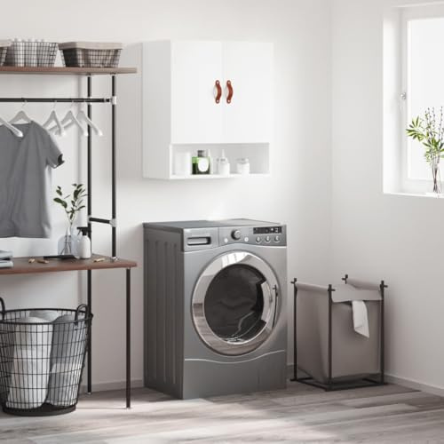 Kangardius Armoire murale blanche en bois 60 x 31 x 70 cm Armoire suspendue avec espace de rangement, armoire de rangement pour couloir, bureau, salon, armoire multifonction multifonction pour l'ordre