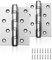 AOLISHENG Door Hinges 4 inch 100mm Stainless Steel Heavy Duty Hinges for Wood Ball Bearing Internal Chrome Butt Silver Door Hinge 1 Pairs