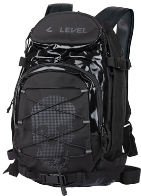 Level Freeride Skull - Zaino Trekking 20l con Rete Elastica e Straps Frontali per Sci e Snowboard, Zaino da Viaggio Donna e Uomo con Spallacci e Schienale Imbottiti, Ideale per Escursione e Hiking