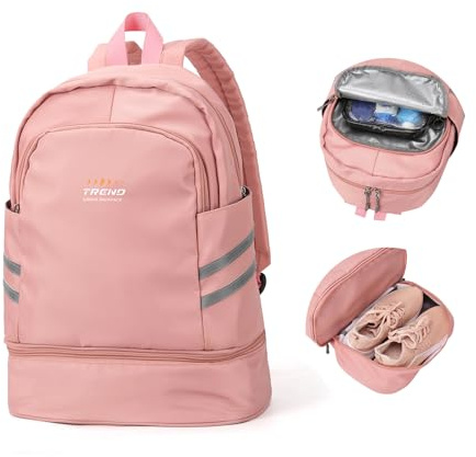 SZLX Mochila de Gimnasio para Mujer con Compartimento para Zapatos,Mochila Grande de Viaje para portátil,Impermeable, Informal,Mochila Escolar,Mochila Deportiva,Bolsa de Gimnasio para natación,Yoga