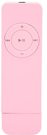 Goshyda Lettore MP3, Scheda di Memoria 64G Massimo 180 mAh Batteria Senza Perdita di Suono Decodificato Mini Lettore Musicale Tascabile per Studenti Che Corrono in Viaggio(Rosa)