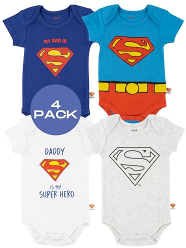 DC Comics Superman Body Manche Courte Bebe - Cadeau Naissance 62-92 | vêtement fille pour Baby Shower, garçon de plusieurs mois