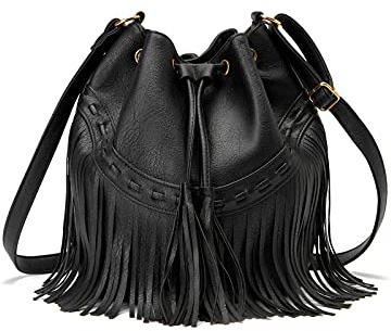 Gladdon Bolsos de cuero para mujer, bolsos cruzados, bolsos de hombro para mujer, Black, large