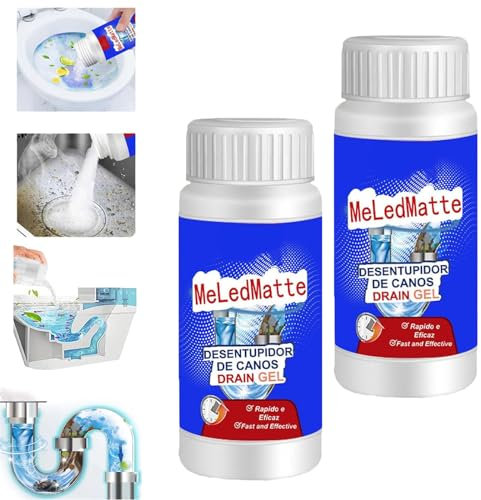 Caduola Potente agente dragante per tubi, deodorante per dragare tubi, detergente per scarichi lavandini, per sbloccare facilmente gli scarichi intasati (2 PCS)