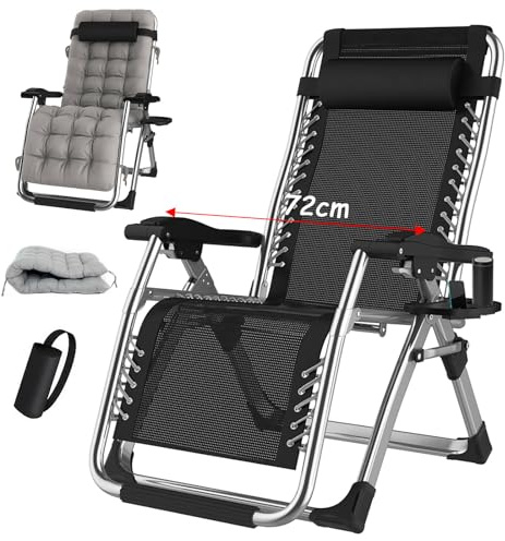 Chaise Longue Jardin - Exterieur Transat De Plage Fauteuil - Chaises Bains de Soleil Relax DéTente Air avec Repose - Fauteuil Relax Zero Gravity - Poids de -Charge 200 kg