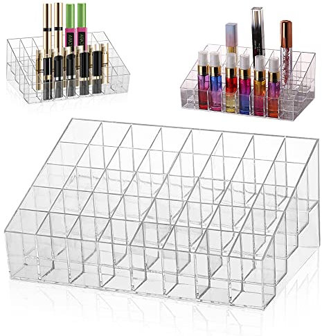 SPEACOUR Organizer per Cosmetici, Organizer per Trucco Trasparente, Porta Cosmetici da 40 Spazi, Porta Rossetto in Acrilico, Supporto per Cosmetici, Organizer in Acrilico, Scatola per Gioielli