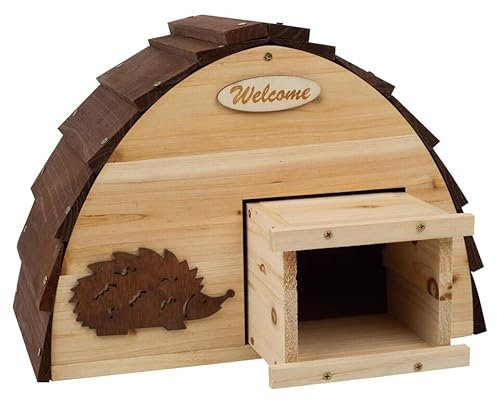 URBNLIVING Best Pet Garden Hérisson Hôtel Nature Boîte d'hibernation Toit Abri Naturel Maison Anti-Prédateurs Intérieur Extérieur Toutes Saisons