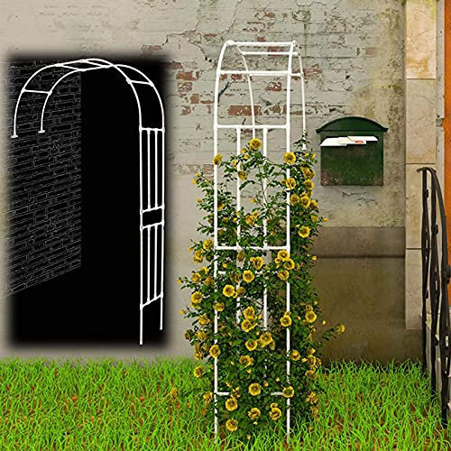 Treillis d'arche de jardin en métal pour plantes grimpantes, tonnelle de rose résistante aux intempéries pour vrilles de rose, pergola, aide à l'escalade pour pelouse, jardin, cour, terrasse