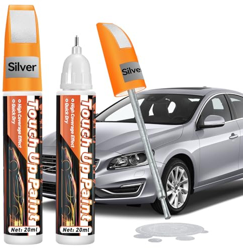prowithlin Touch Up Paint for Cars 40 ml, Car Paint Scratch Repair, Two-In-One Car Touch Up Paint Pen, Quick & Easy Solution to Repair Minor Automotive Scratches (2 pack, Silver)