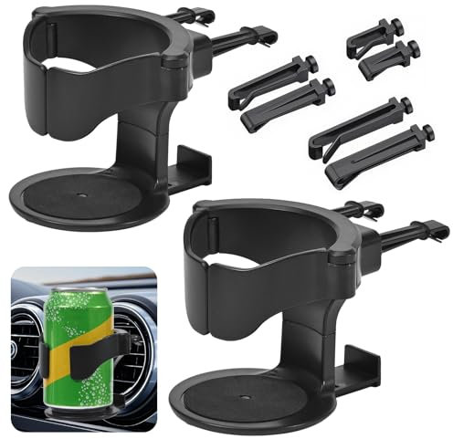Peevisap 2 Stück Getränkehalter Auto, Becherhalter Auto, Getränke Halter Auto, Flaschenhalter Auto, Mit Auto Belüftungs Clips, Für Kaffeebecher Und Getränkedose