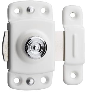 Verrou pour Porte d'ameublement, 30 mm, Blanc, Verrou Automatique en Laiton, Système de Fermeture Simple, pour Portes D’intérieur, Meubles, Placards, Résistant Au Froid Et à L’eau, THIRARD