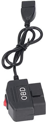 Keenso OBD-strömkabel för bildash–48 cm/18,9 tum OBD-strömadapterkabel med strömbrytarknapp ACC-läge auto-UND-motorcykel