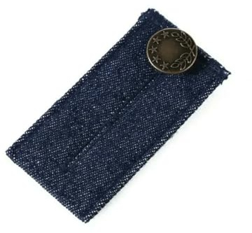 botones de extensión para cinturón de pantalón, hebilla larga, gancho, ajuste elástico, extensión de cintura, suministros para acolchado - Azul oscuro, 4 piezas