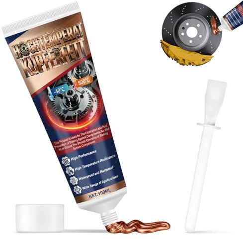WEILAOK Grasso al Rame, Grasso, grassoes al Rame per Freni, Resistente Alle Alte Temperature Adatto per Cuscinetti dei Freni Delle Automobili e Viti Varie, 100 ML (B)