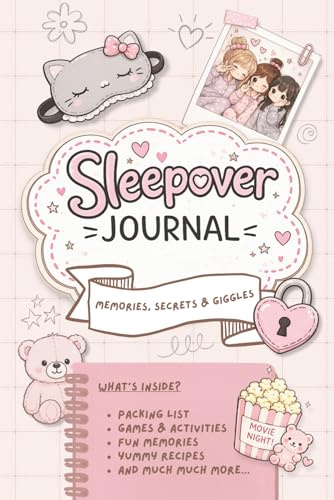 Sleepover Activity Book for Girls: Games, Quizzes, Recipes, Memories & Fun With Friends | A Cute Sleepover Journal for Tweens