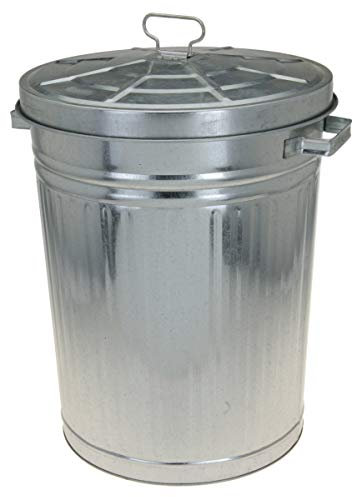 Cubo de basura de tamaño XXL, en zinc, 55 litros
