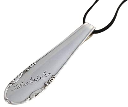 Besteckschmuck Anhänger mit Gravur Schwester Erika