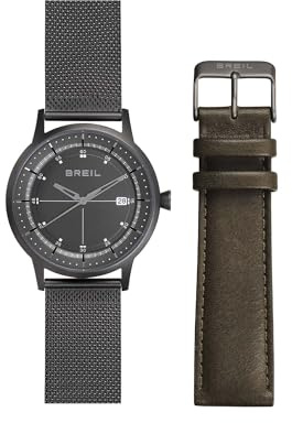 Breil Uhr Herren SIX.3.Nine Ziffernblatt SCHWARZ Bewegung Chrono Quartz e MESH Stahl Silber TW1805