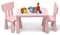 RELAX4LIFE 3-teilige Kindersitzgruppe, Kindermöbelset: 2 Stühle & 1 Tisch, Sitzgarnitur für Kinder zum Schreiben & Lesen & Spielen & Essen, Tisch & Stuhl jeweils bis 50 kg belastbar, Kunststoff (Rosa)