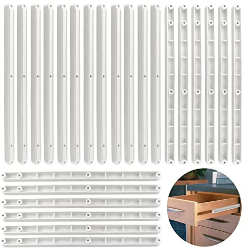 Schienen für Schubladen Kunststoff 12 Paare 298mm Schubladenschienen 4 Löcher Schubladenauszüge Schubkasten Führungsleisten Schubladen Auszugsschienen für 17mm Rillen Schubkästen Weiß
