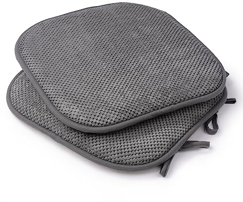 Paco Home Sitzkissen mit Schnüre 40x40 Memory-Schaum-Kissen Stuhlkissen Uni Sitzauflage Innen 2er Set