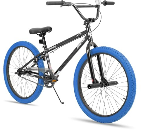 JOYSTAR 24 Kids Bike for 8-12Y BMX Bike 2 Pegs Blue Tires