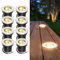 ISOISL 8 Stück Bodeneinbaustrahler aussen mit LED 3W Warmweiß IP65 Bodenstrahler außen Schwarz matt rund,Bodenleuchten befahrbar 230V,Bodeneinbauleuchten für Boden Garten Pool Pflanzen