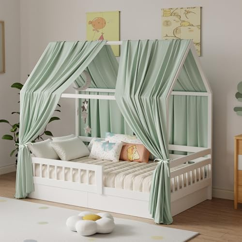 Zdada Dosel de Muselina para Cama de Casa, Decoración para Habitación Infantil, Niñas y Niños, 67 x 270 cm, Color Verde
