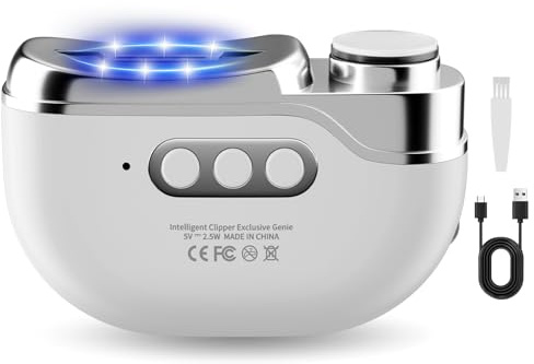Coupe ongle electrique 4 en 1 amélioré, coupe-ongles électrique à 3 vitesses, rechargeable avec lumière LED et rangement pour coupe-ongles, convient aux bébés, aux personnes âgées et aux adultes