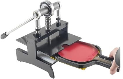 Machine de découpe de caoutchouc for raquette de tennis de table Presse manuelle à double roulement à rouleaux Coupe-bordure en caoutchouc for batte de ping-pong Dispositif de collage Haute performanc