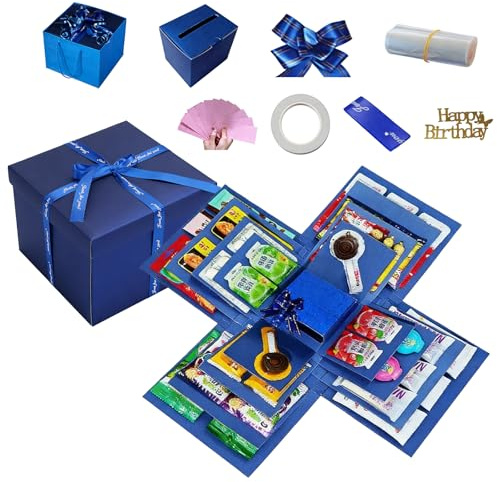 WIYETY Scatola esplosiva fai da te Surprise, scatola regalo creativa a a 5 strati, scatola regalo a sorpresa, regalo di compleanno, scatola a sorpresa fatta a mano, per uomo, donna, ragazza, ragazzo