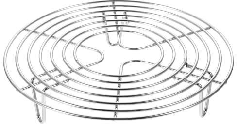 HEMOTON Kuchengitter Abkühlgitter Rund Dünsteinsatz Topfuntersetzer Metall Kuchengitter Edelstahl Einlegerost Dampfrost Dämpfeinsatz Kochständer Kuchenrost Dampfgareinsatz 20X4cm