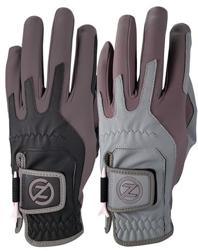 Zero Friction Stryker Golfhandschuh für Herren, universelle Passform, Einheitsgröße (2 Stück), linke Hand, grau/schwarz
