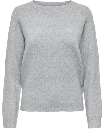 ONLY Damen Pullover Strickpullover ONLRICA Life 15204279,Light Grey Melange,S